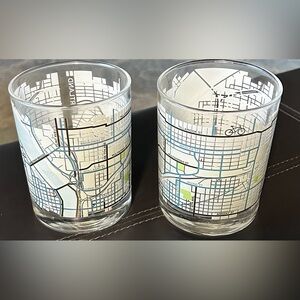 Greenline Goods Portland City Bike Map design glass tumblers